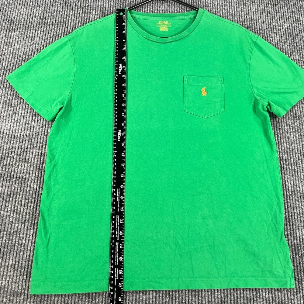 Polo Ralph Lauren Mens Shirt Medium Green Short Sleeve Classic Fit Chest Pocket